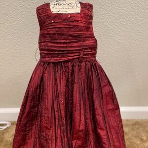 Sweet Heart Rose Burnt Red Girls Dress - Size 4